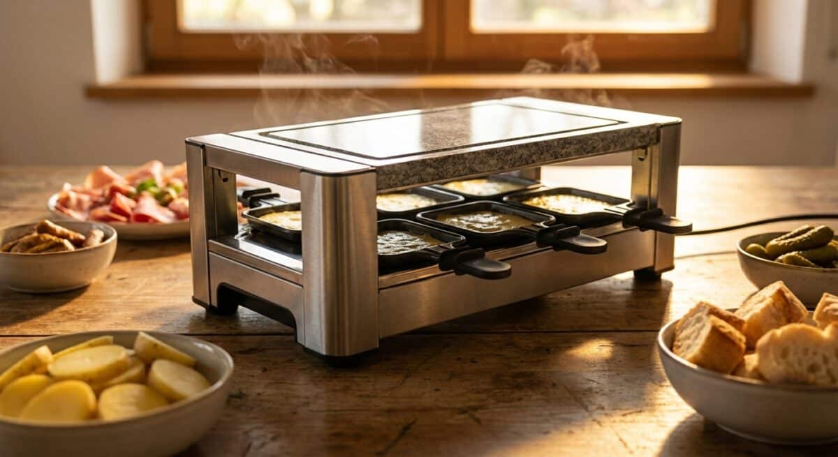 découvrez l'appareil à raclette pratique et élégant de maisons du monde, parfait pour savourer la saison des raclettes en famille ou entre amis.