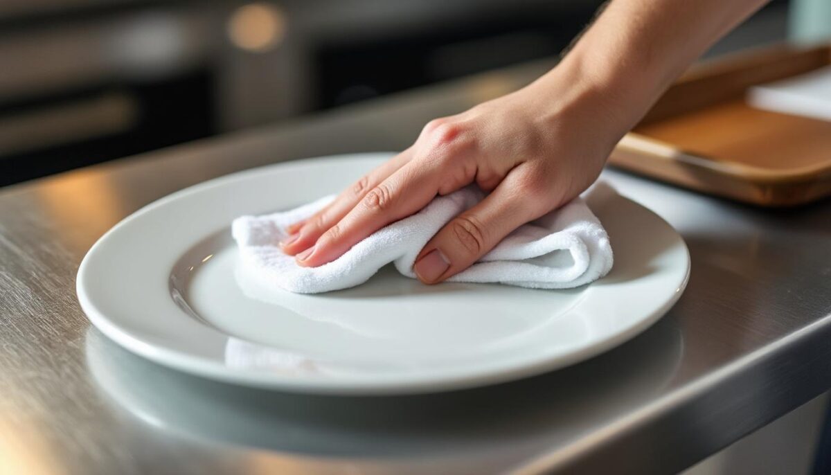 découvrez le geste secret des restaurateurs pour prévenir les traces et conserver une vaisselle impeccable et éclatante, même après de nombreux services.